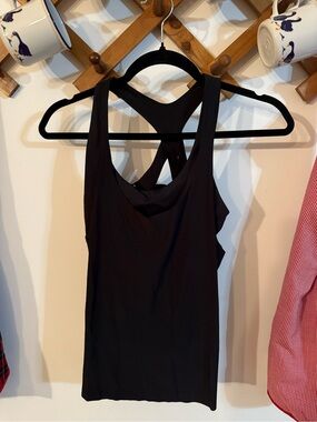 Athleta Black Racerback Tank Top with built in sports bra